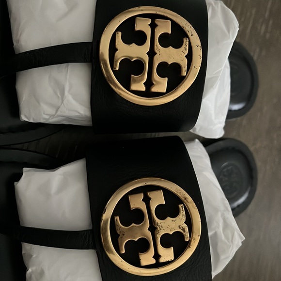 Tory Burch - Benton Band Flat Sandal / Calf Leather / Perfect Black / Size 7 - Picture 6 of 6